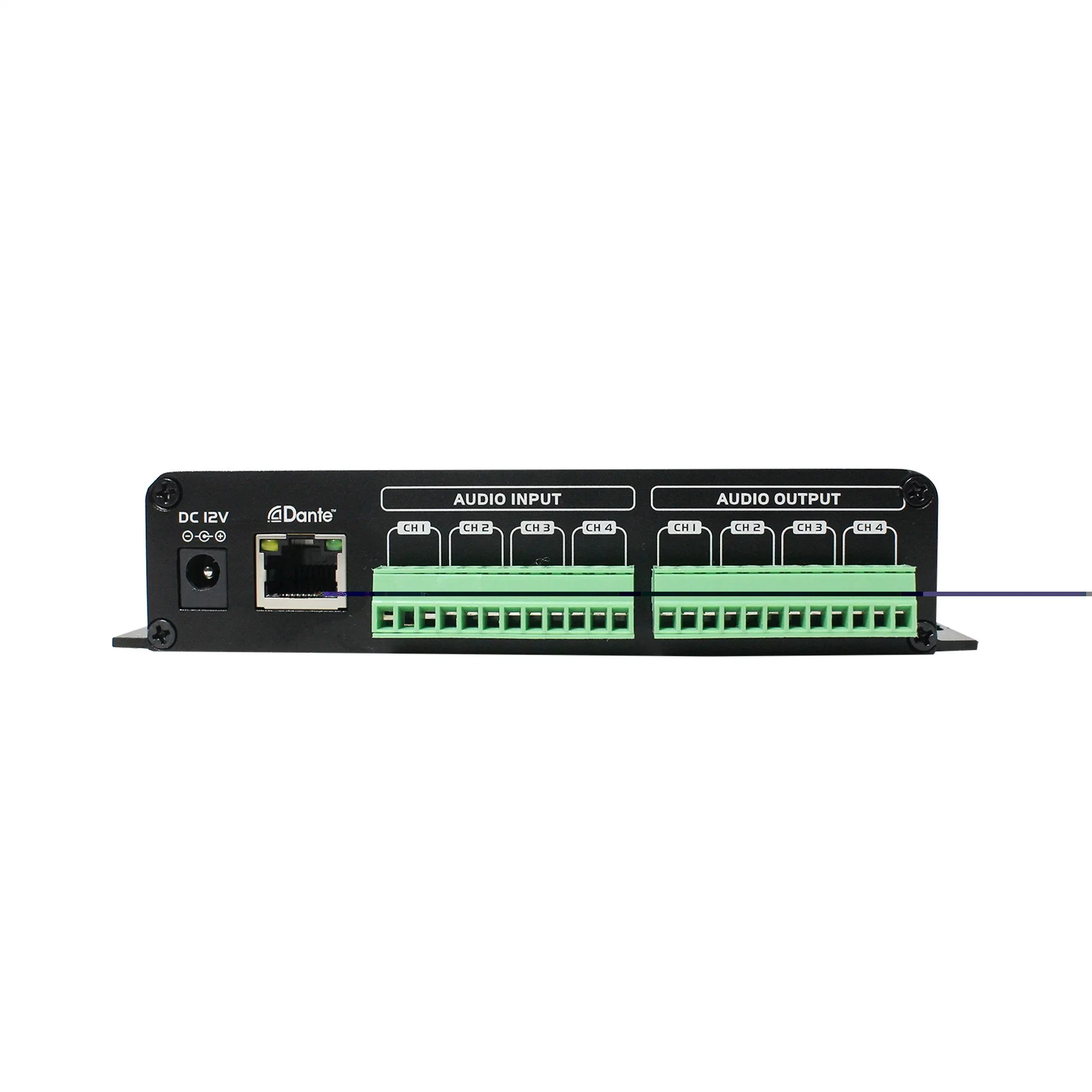 Dante PRO Audio--Dante 4 in 4 out Transmitter Dante 4by4/Dante 4by4poe with Volume Control Powered by Eternet