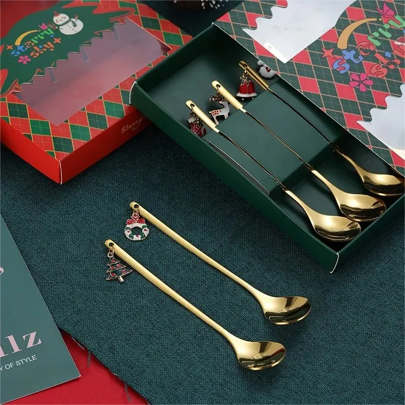 2024 Hochwertige Weihnachtspoon Geschenk-Set Besteck-Set Weihnachten Küchenutensilien