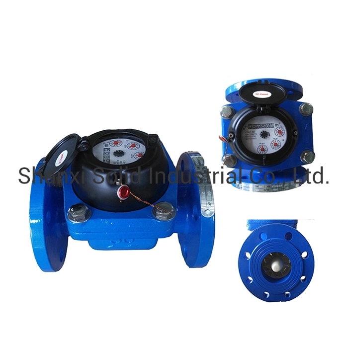 Blue Color Flanges Connection Woltman Type Bulk Water Meter