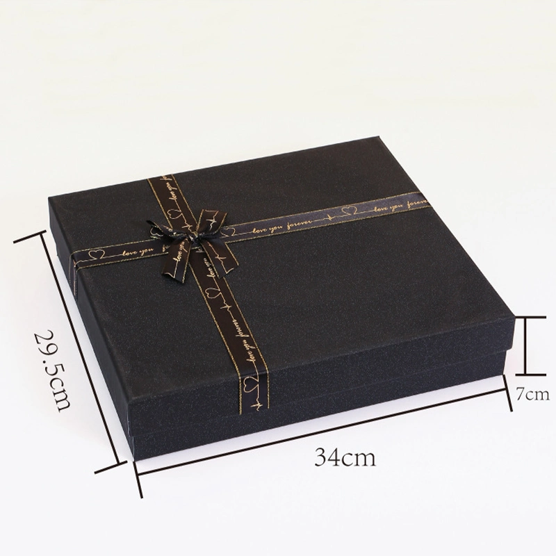 Modern Design Biodegradable Boutique Foldable Paper Box Gift Packaging Grey Cardboard Paper Carton with Bowknot