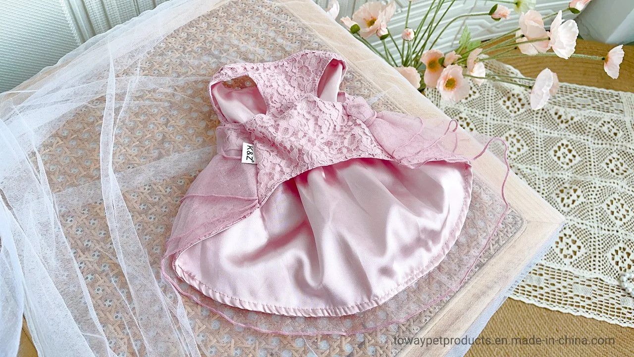 Veil Lace Bowknot Pup Products Pet Clothes Dog Dress