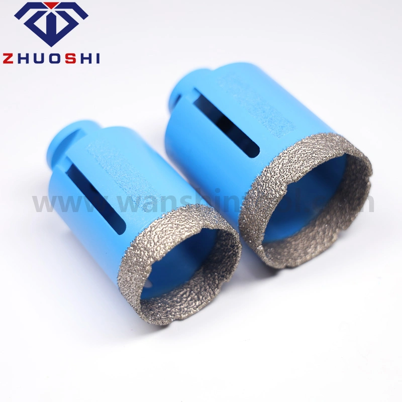 Vacuum Brazed Diamond Cutting Hand Tool Tile Core Drill Bit with Protective Diamond Stripes for Porcelain Ceramic M14