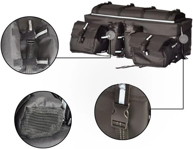 Waterproof ATV Cargo Bag Rear Rack Gear with Bungee Storage Multi-Compartment Ci10218