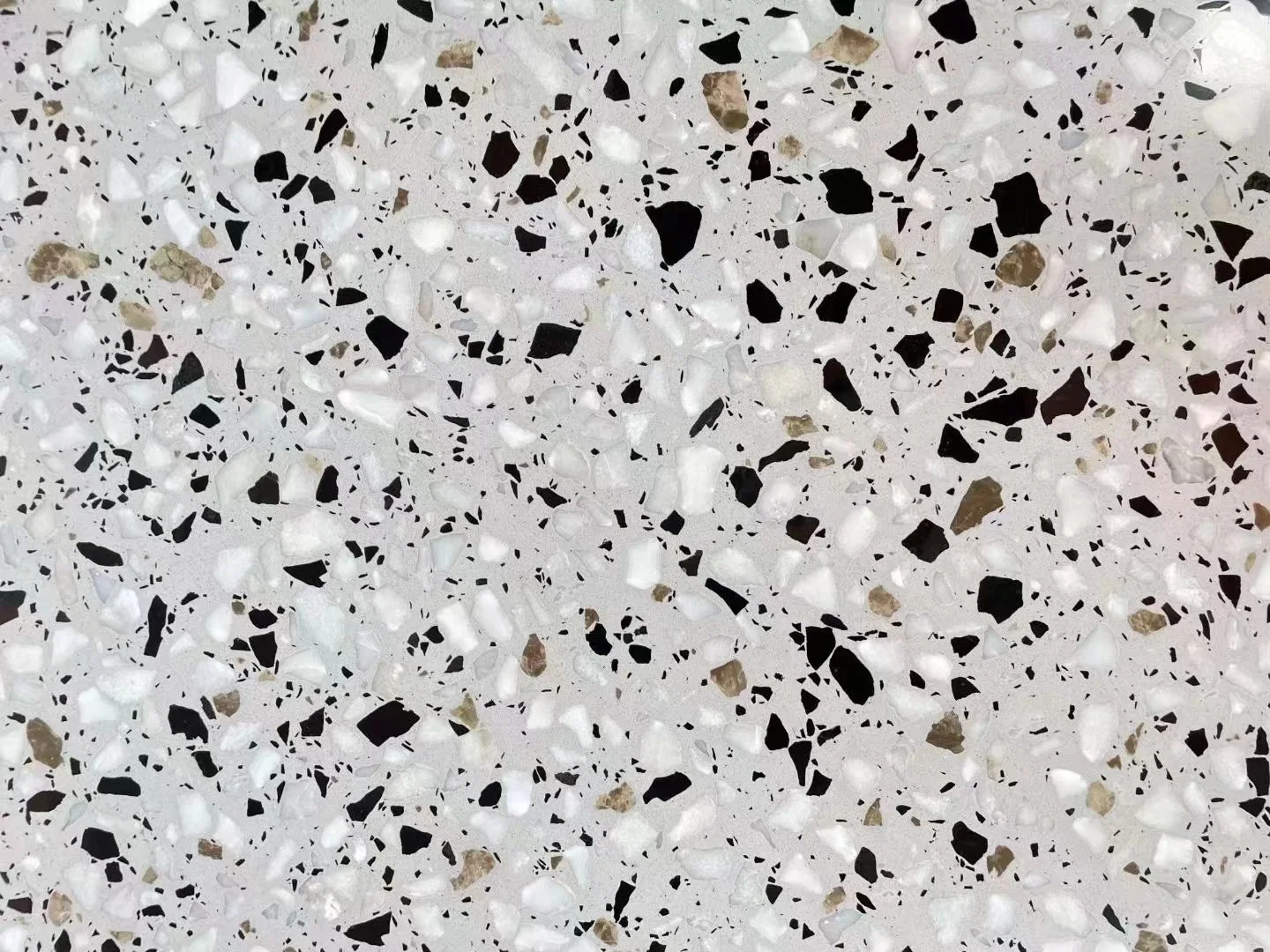 Pierre multicolore en usine Terrazzo avec noir/blanc/gris/marron couleur pour intérieur/extérieur