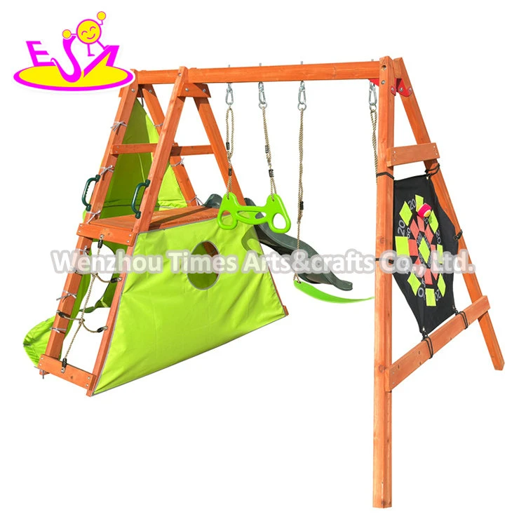 Hot Sale Outdoor Play Set Eco-Friendly Wooden Backyard Playground for Kids W01d277