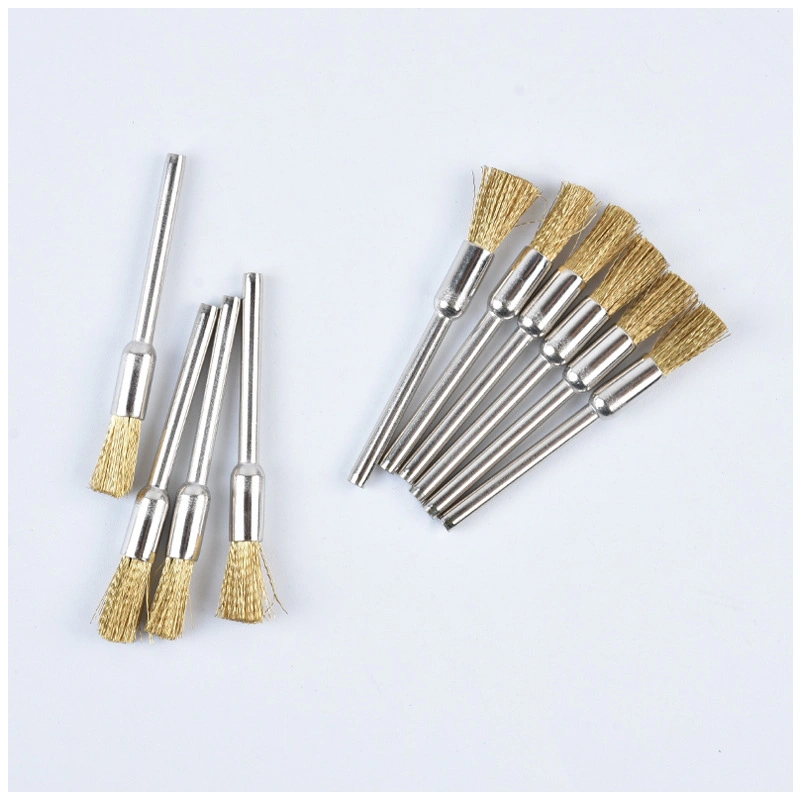 5/6/8cm Stainless Steel and Copper Wire Pen Shape Polishing Cleaning Brush for Metal Surface Rust Removal Grinding Deburring