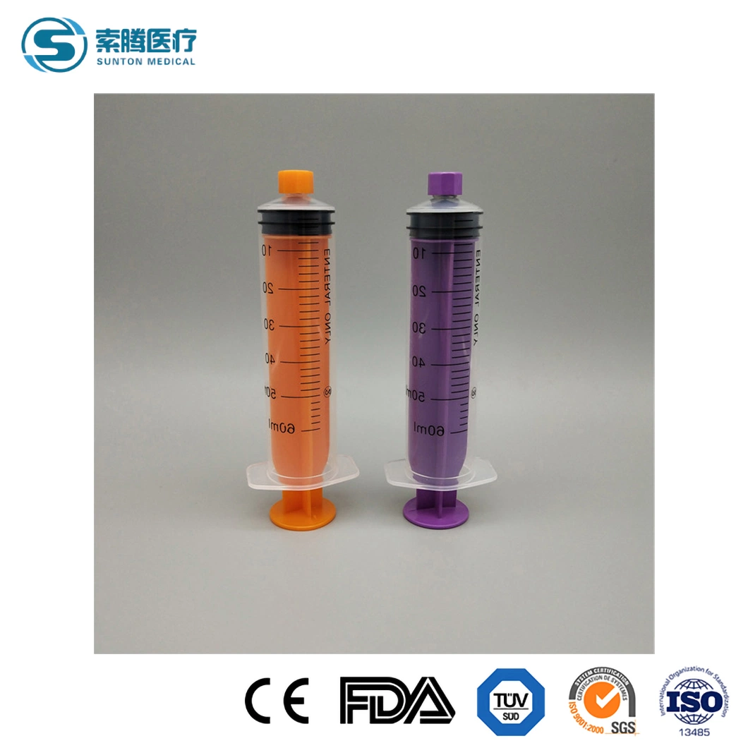 Sunton China Disposable Plastic Syringe Manufacturing Lever Lock Syringe Multiple Types Single Use Injection Transparent Syringe /En-Fit Syringe