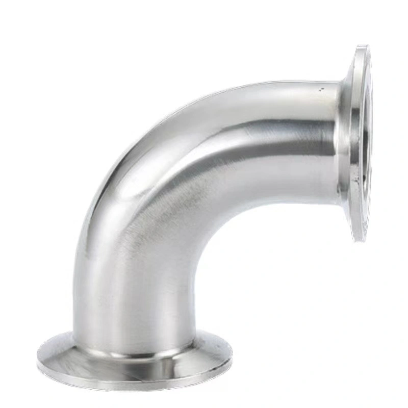 SS304 316L Clamped Elbow Pipe Connector Sanitary Stainless Steel 90 Degree Tri Clamp Elbow