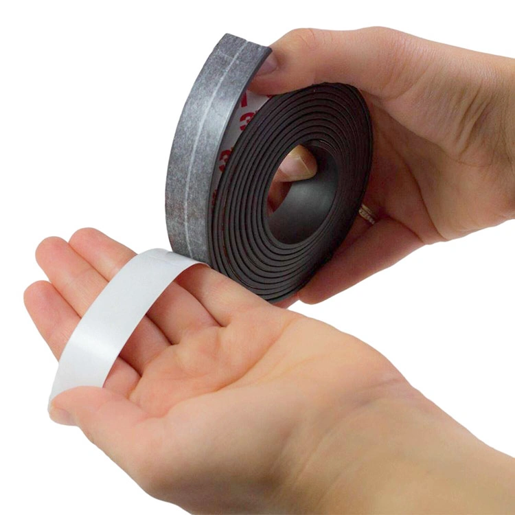 Custom Anisotropic Multipoles Magnetized Magnetic Tape Rubber Magnet with Double Sided Adhesive