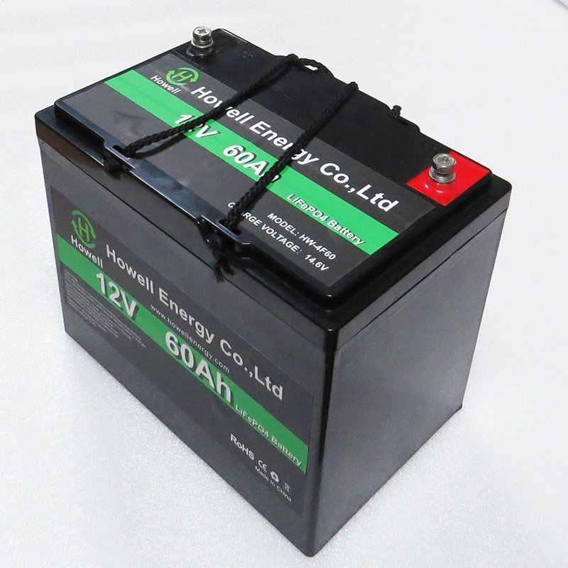 Rechargeable 12V LiFePO4 DC Battery 60ah with Built-in BMS