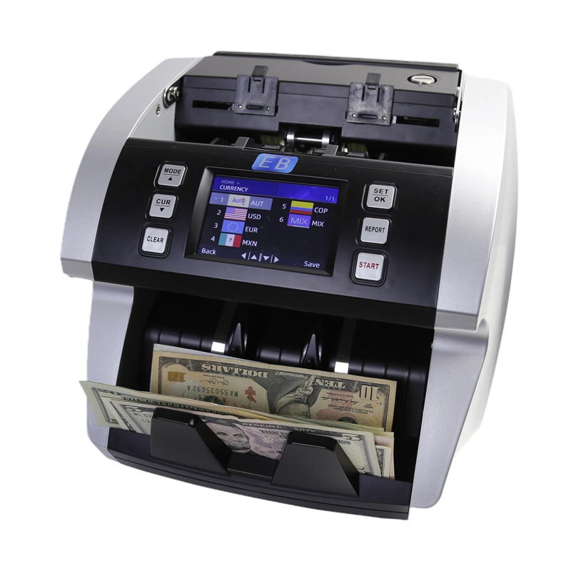 Business Grade Banknote Counter with UV/MG/IR Counter-feit Detection &ndash; Top Loading Cash Counting Machine  Add and Batch Modes