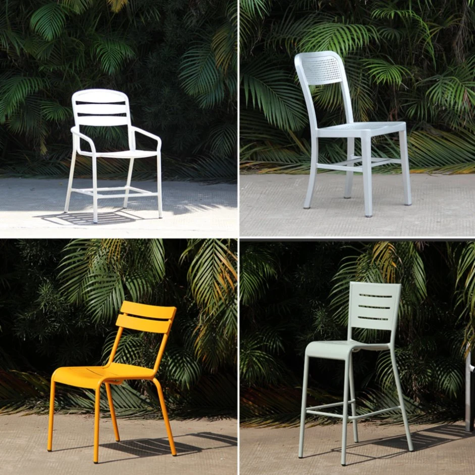 High quality/High cost performance  Rattan Furniture Aluminum Restaurant White Outdoor Chair Garden Furniture