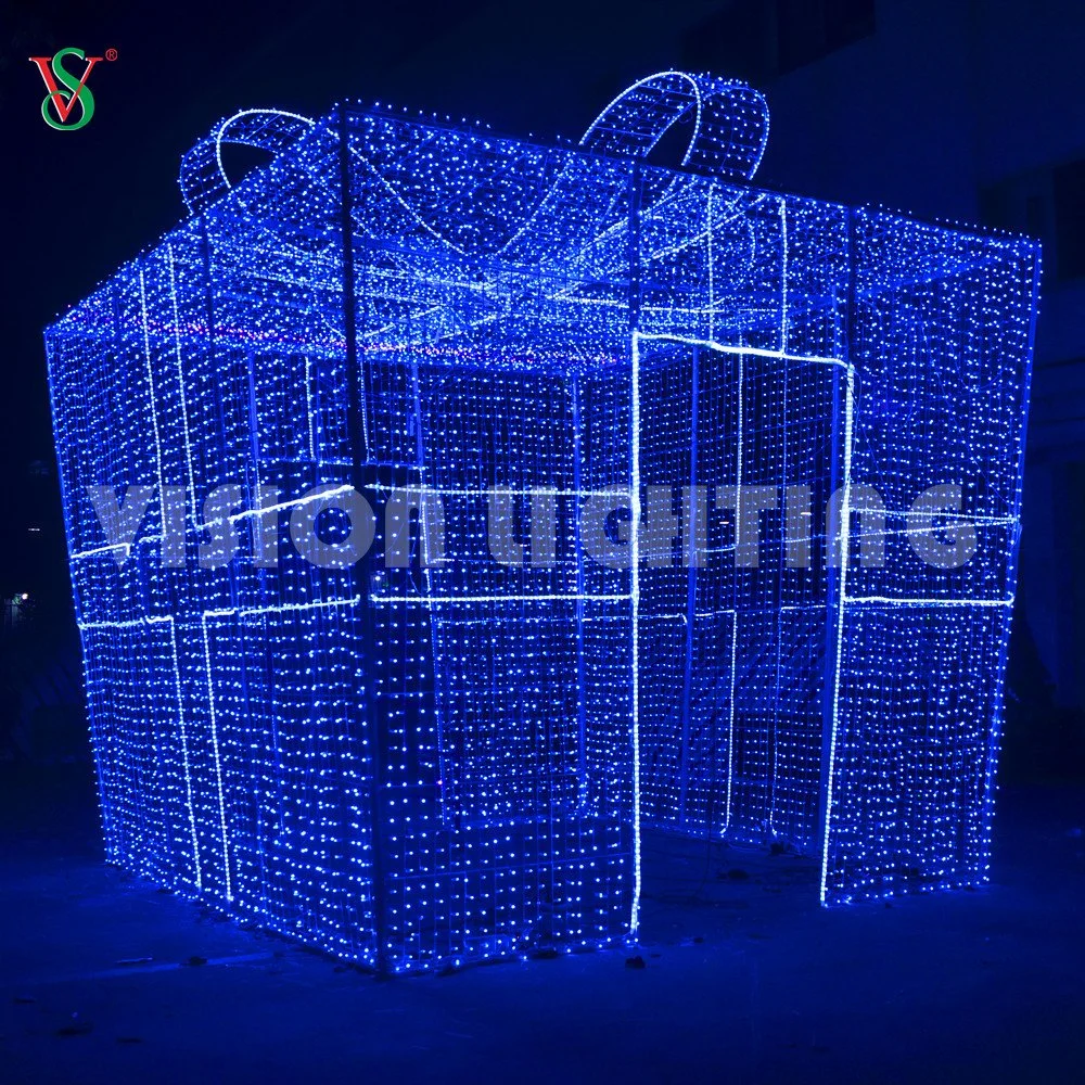 Programmed DMX 512 RGB Large Christmas Gift Box Motif Light