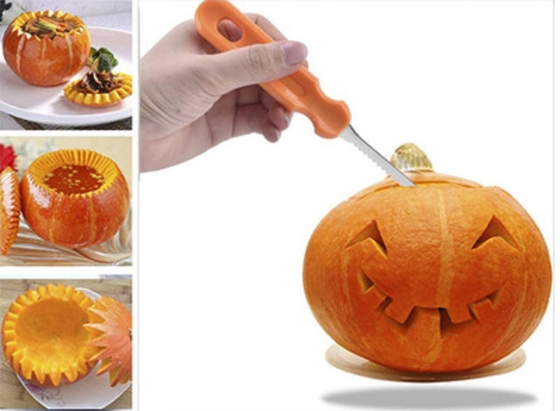 Coffret d'outils de décoration de sculpture Jack-O-lanternes Classic Halloween Pumpkin, 5 PIÈCES de Premium en acier inoxydable Mini ensemble d'outils de décoration de bricolage Accessoires Wbb16351