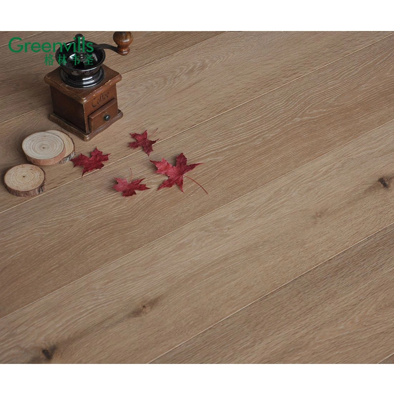 UV aceitado Multi-Layers Roble Europeo Engineered Timber Flooring T&amp;G. Tablas de suelo ahumadas Blanco lavado Color