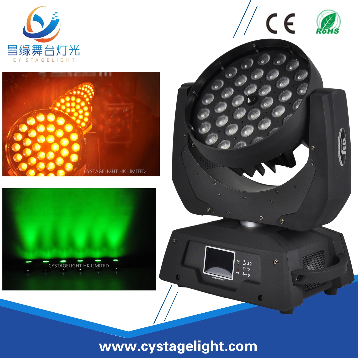 PRO DMX 4-in-1 RGBW 36X10 Zoom Wash LED Moving Head Stage Lighting