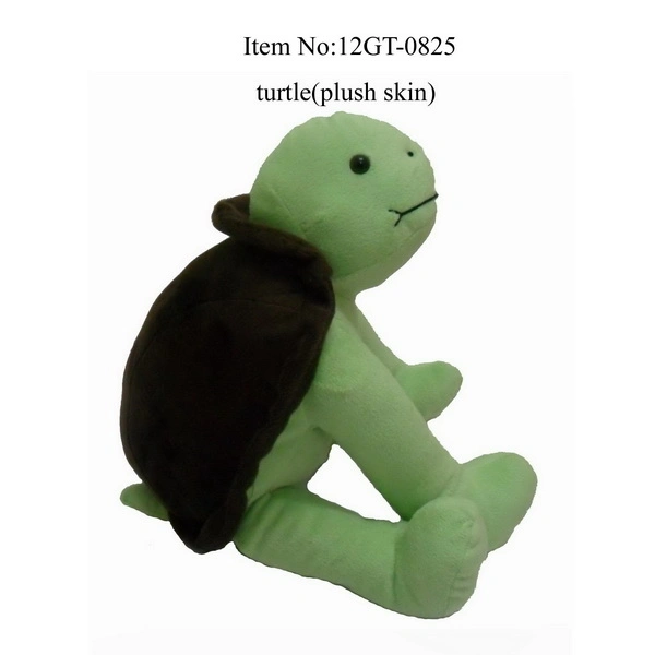 Wholesale Custom 28cm Unstuffed Sitting Plush Toys Sea Turtle Animal Soft Skins with Green Body and Dark Brown Shell for Kids., Do It by Yourself!