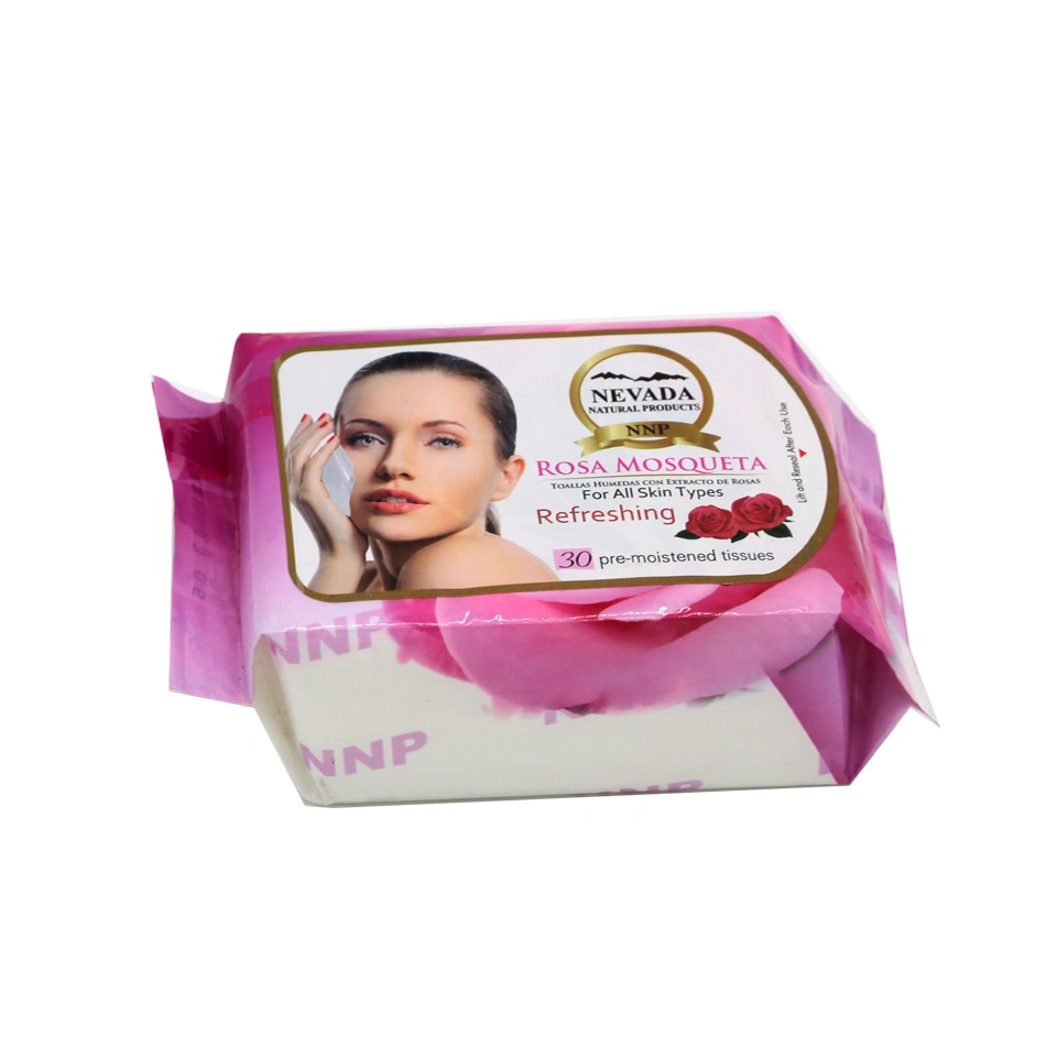 Rose Pre-Moistened Refreshing 30 PCS Adult Wet Wipes