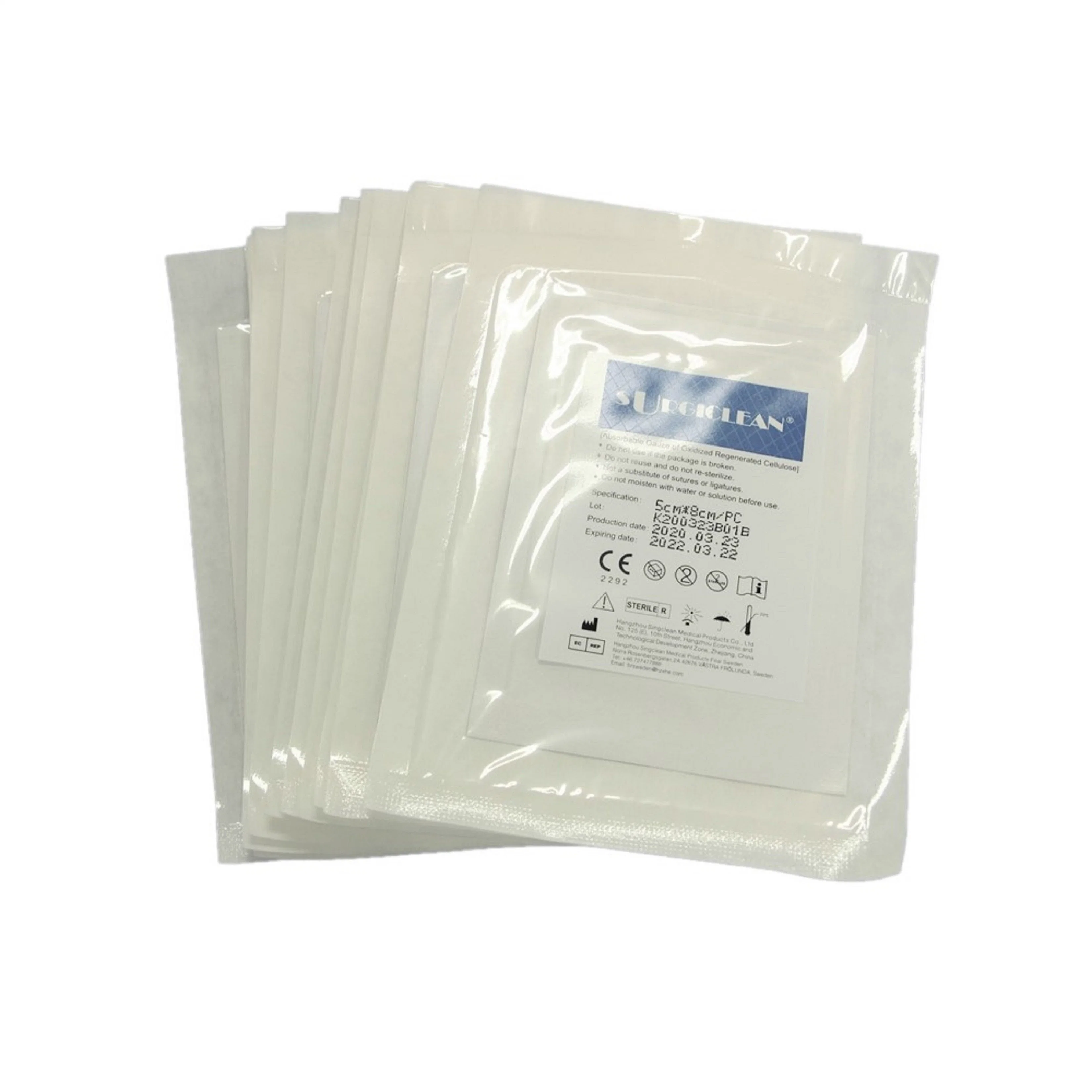 China Supply CE Passed White, a Little Yellow Color Absorbable Sterile Soluble Hemostatic Gauze