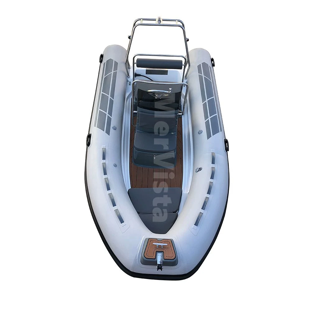 Rib Boat 430 Hypalon Black Deep V Hull Rib Inflatable Fishing Fiberglass Boat 14FT for Sale