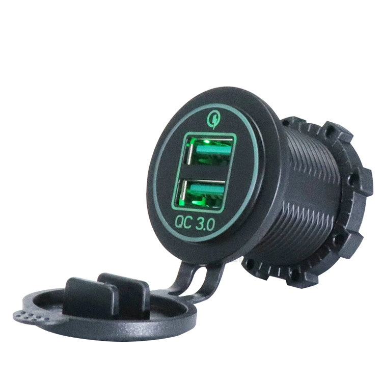 Chargeur rapide 3.0 Soutien à deux ports QC3.0 36W la bague LED Chargeur de voiture USB Téléphone mobile