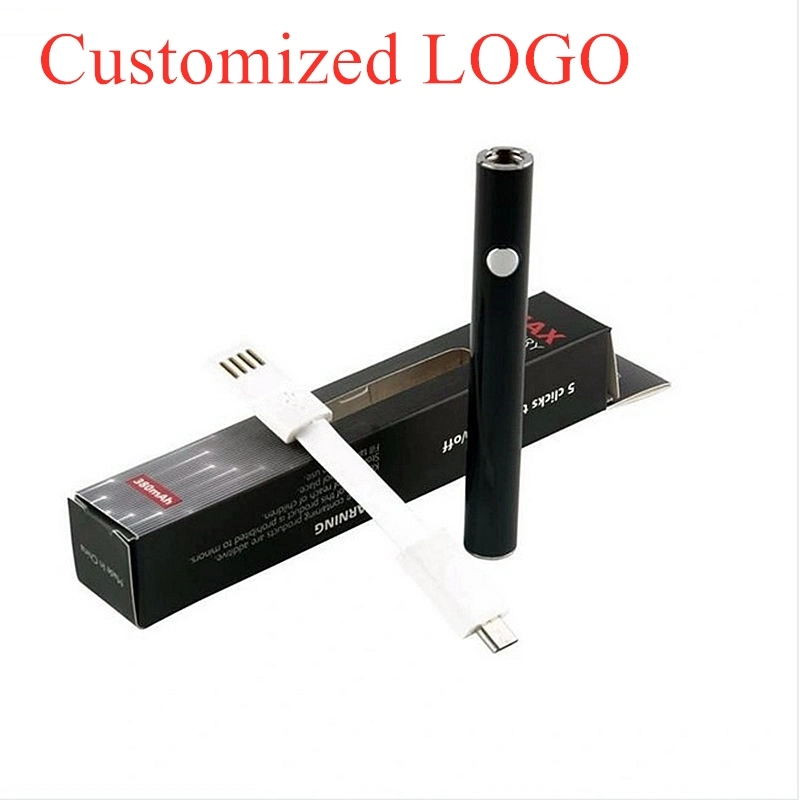 Etiqueta OEM personalizada 510 rosca e bateria de cigarro eletrónica líquida Com cabo USB