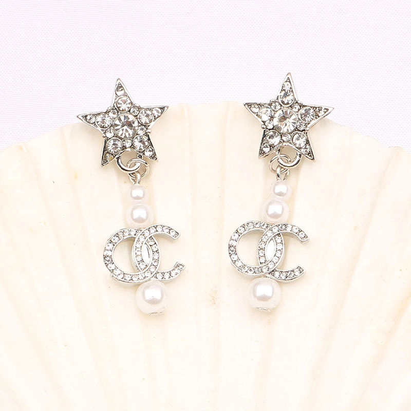 Diamond Jewelry 925 Silver Luxury Lucky Clover Dangle Drop Earrings Destiny Jewellery