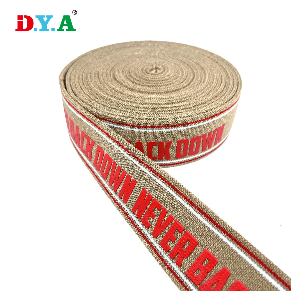 Custom 3.8cm Wide Stretchable Luggage Elastic Straps Polyester Rubber Printed Elastic Band for Garment Bags