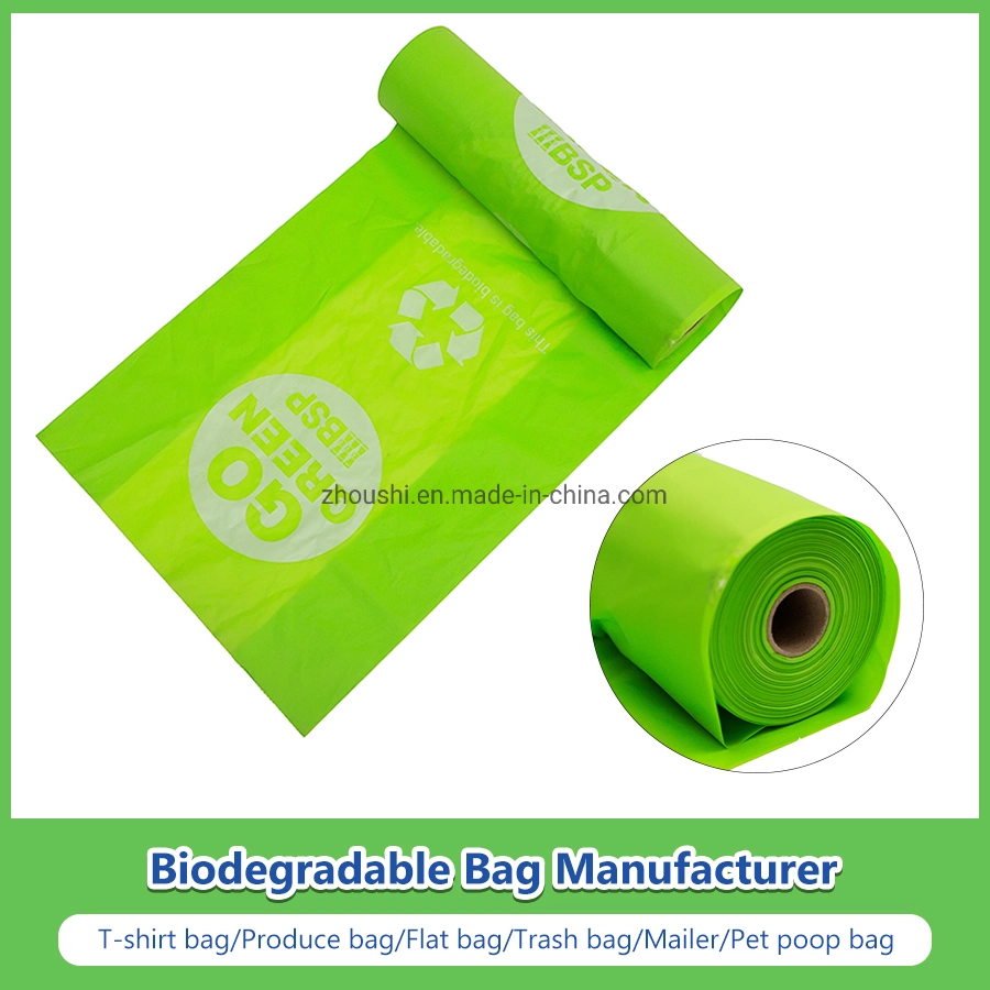 100% biodegradable plástico Compostable bolsas vegetales imprimir colores personalizados en un rollo Manufactuter