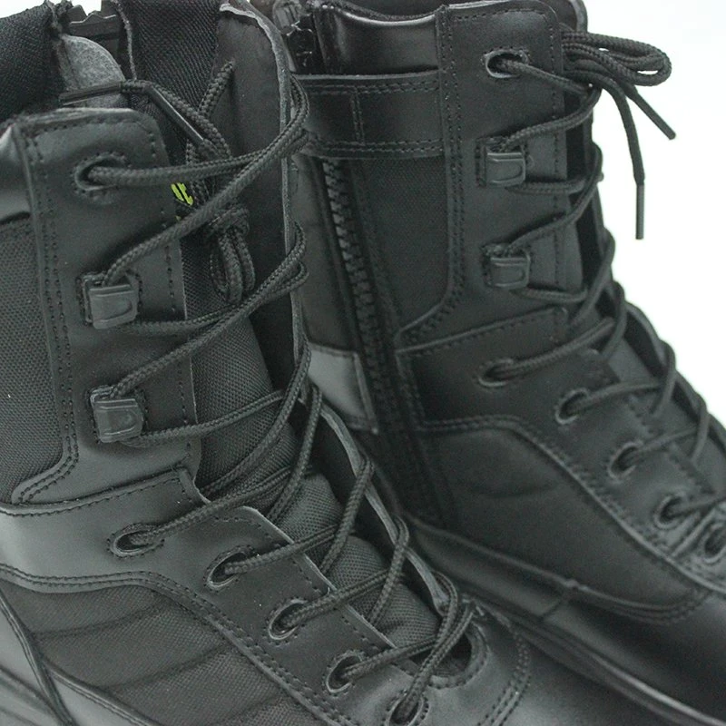 Custom Logo Wholesale/Supplier High Heel Rubber Outsole Black Tactical Boots Men