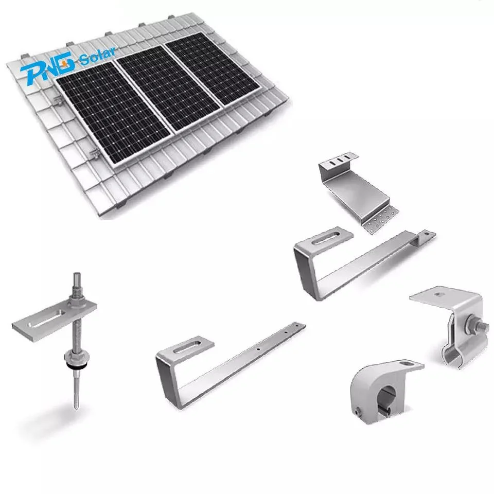 Aluminio PNG módulo solar soporte para el balcón y conexión a tierra Inicio aluminio Sistema de soporte de techo solar Panel Solar de montaje en pared