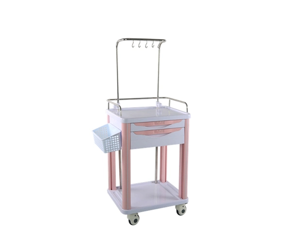 Hot Sale quatre colonnes d'aluminium ABS de la médecine transfusionnelle panier Chariot d'urgence pour l'hôpital