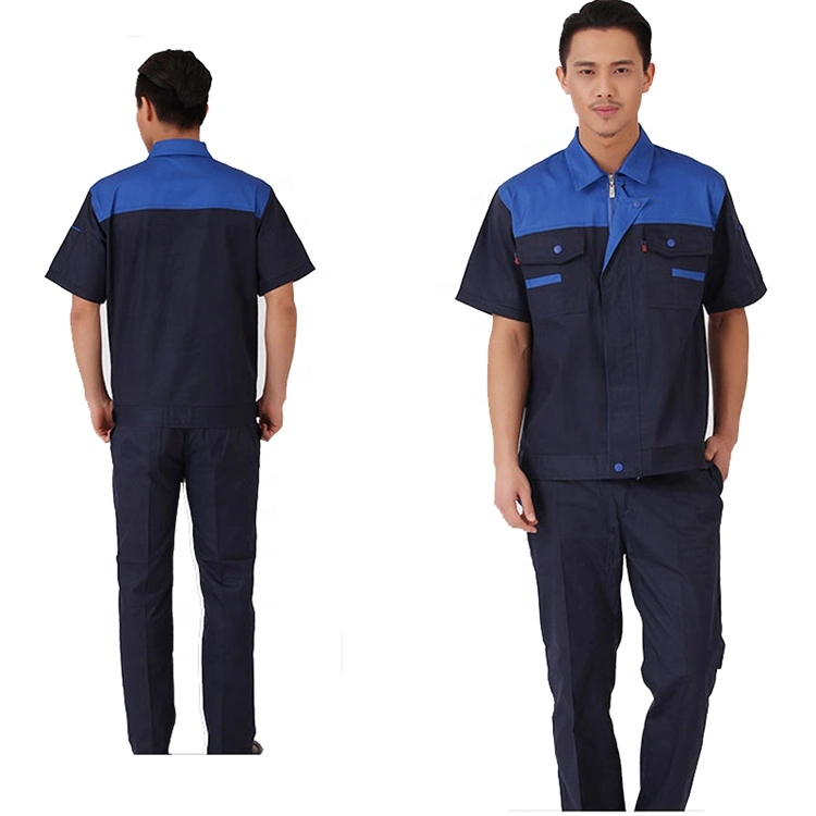 Short Sleeve Uniform Building Mining Clothing Mechanic Factory High-Quality Suit Wear-Resisting Labor Protection OEM Cotton Breathable Summer Sets Workwear