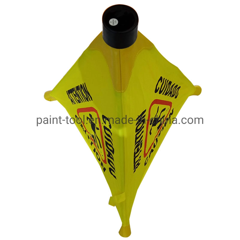 Reflective Material Danger Warming Yellow Triangle Folded Sign Safety Traffic Road