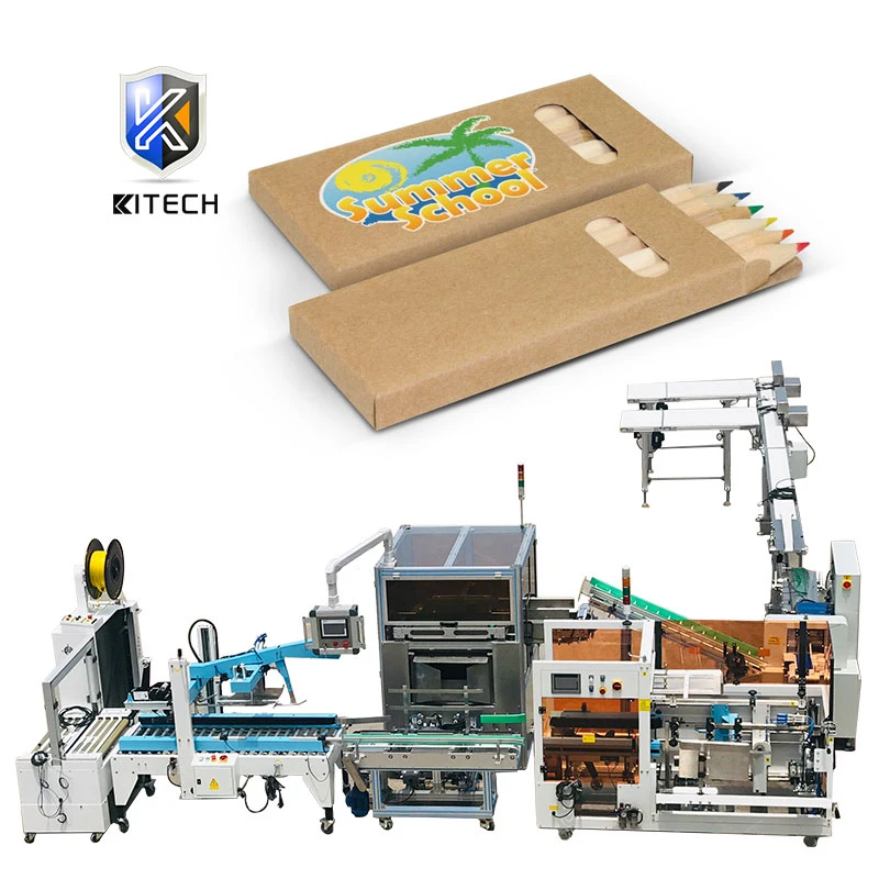 Kitech Automatische Flasche Box Verpackung Kartoniermaschine Stift Boxing Maschine