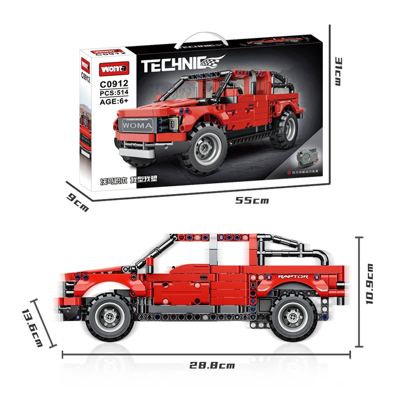 Woma Toys تصميم جذاب تربوية فورد F150 تراجع سيارة الأطفال مبنى السيارات حجارة مبنى مبنى مبنى سيارة لعبة بناء لعبة