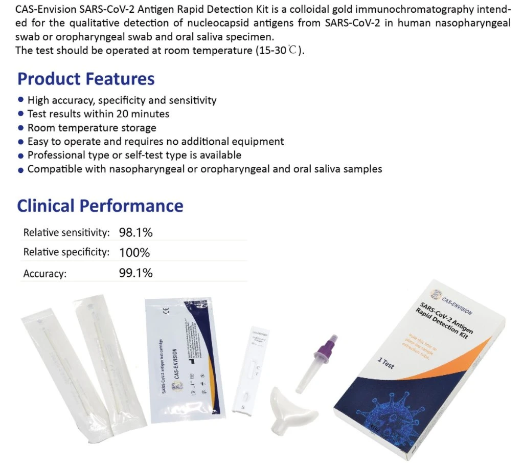 Factory Direct Cheapest Simple Home Use Medical Diagnostic Products Antigen Saliva Antigen Test Kits Antigen Rapid Test