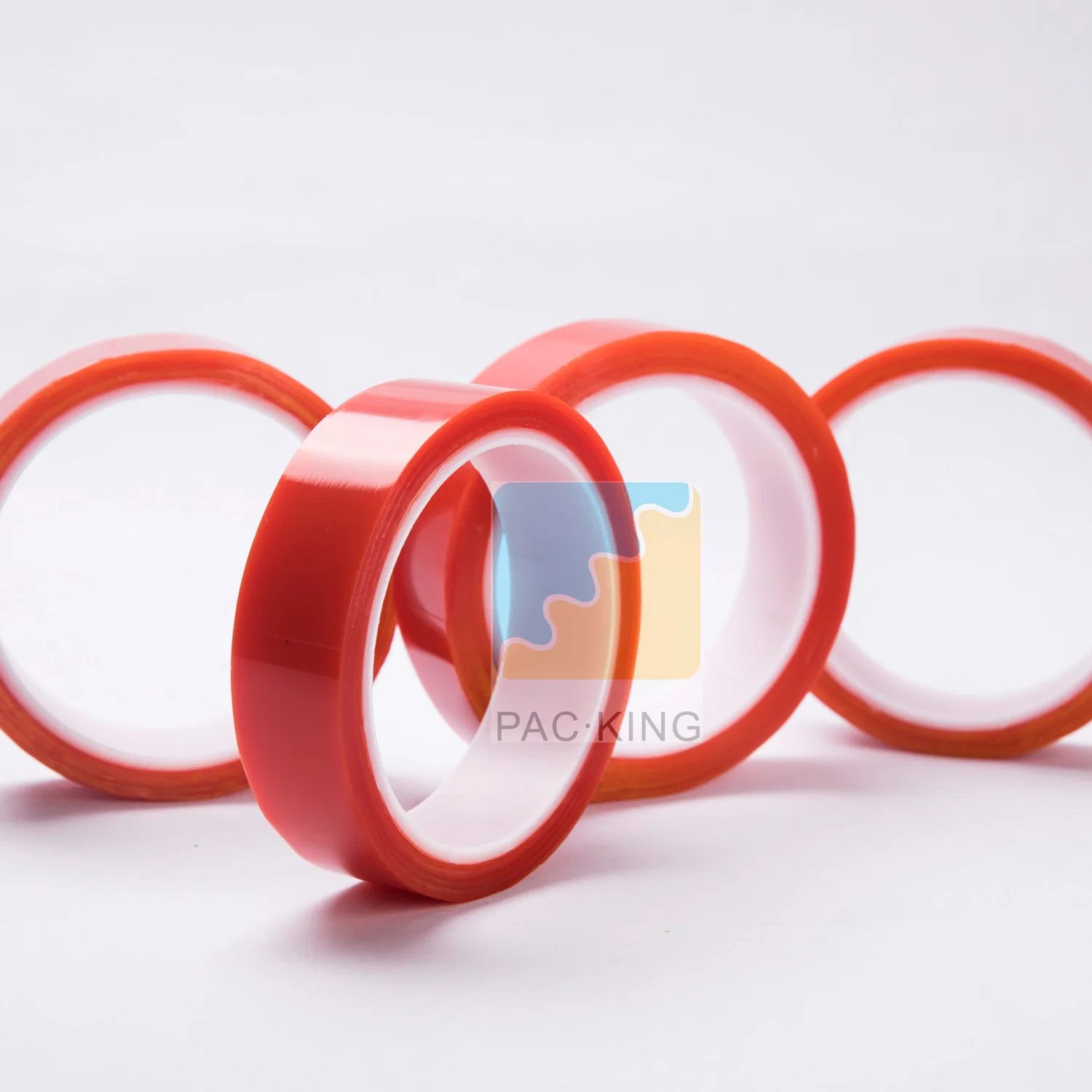 Transparent Adhesive Double Sided Pet Tape with Red Film Jumbo Roll