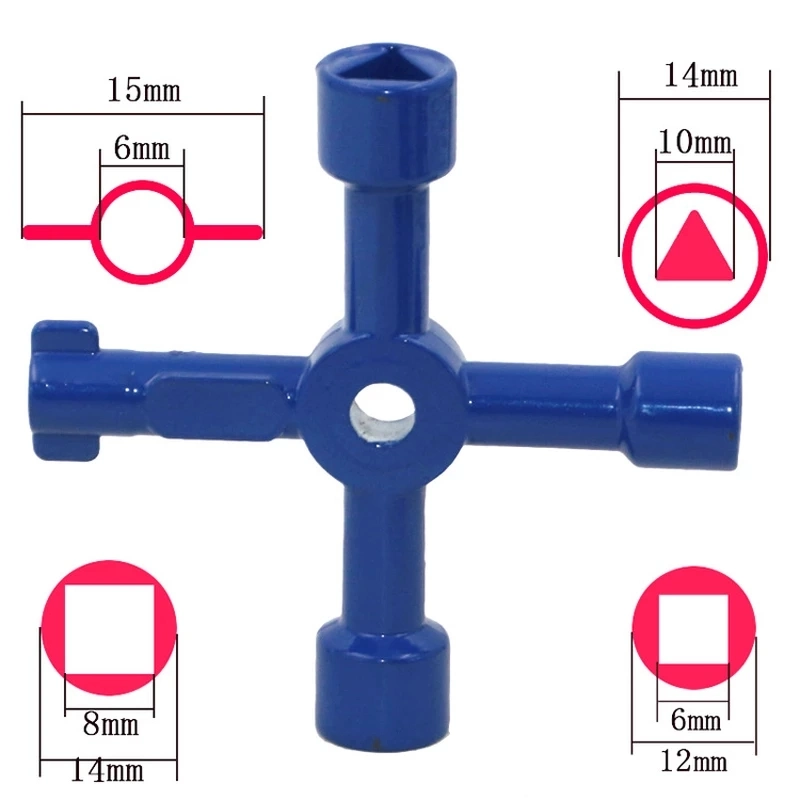 Multifunctional Electric Control Cabinet Triangle Key Wrench Elevator Train Door Water Meter Valve Square Hole Key