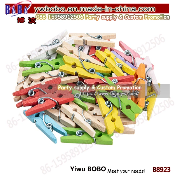 Party Decoration Wooden Clothes Pins Pegs Colourful Decorative Wooden Pegs for DIY Craft (B8915)