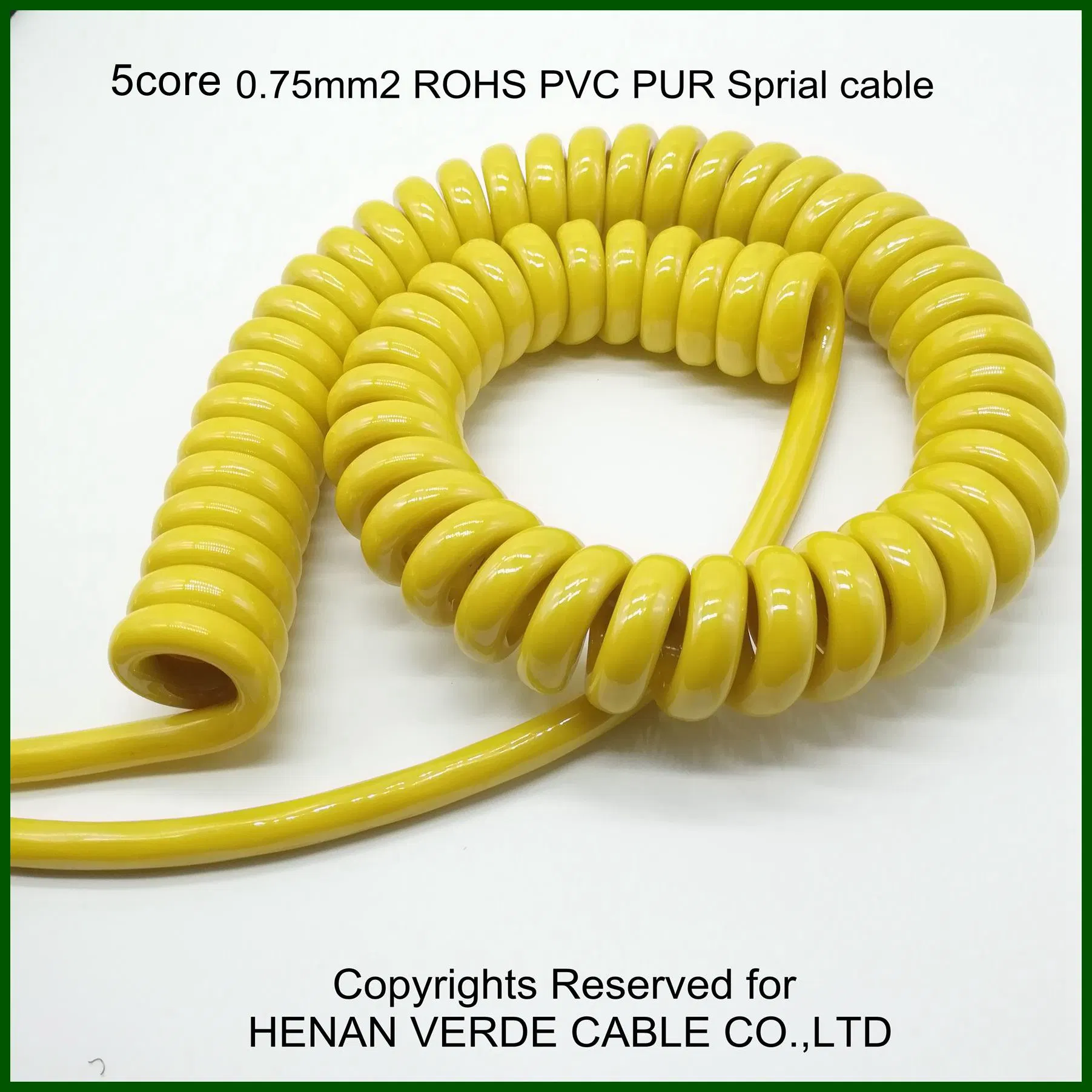 3phase 1.5mm 2.5mm2 Flexible Electrical Wire PUR Coiled Spiral Cable Reliable Supplier for Motor