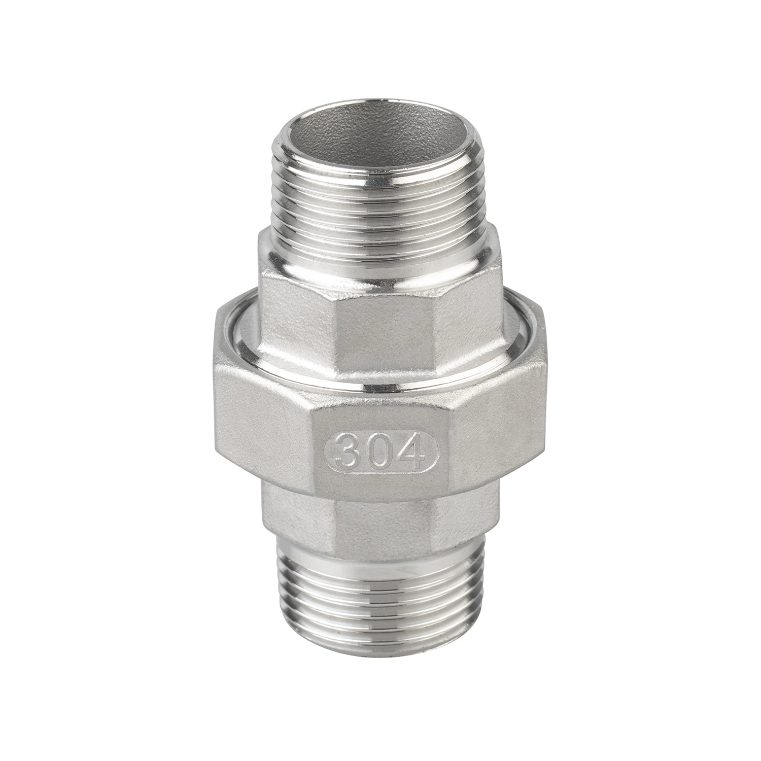 Stainless Steel Pipe Fitting 304 3" Double Male Threaded Union