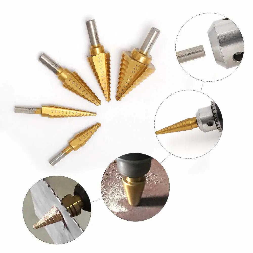 3PCS High-Speed Concrete Steel Step Drill Bit for Wood and Tough Use Step Set