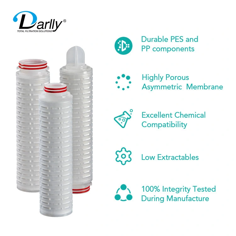 Asymmetric Pes Membrane Filter Cartridge Liquid Food Filter Wine Filter Beverage Filter Excellent Chemical Compatibility