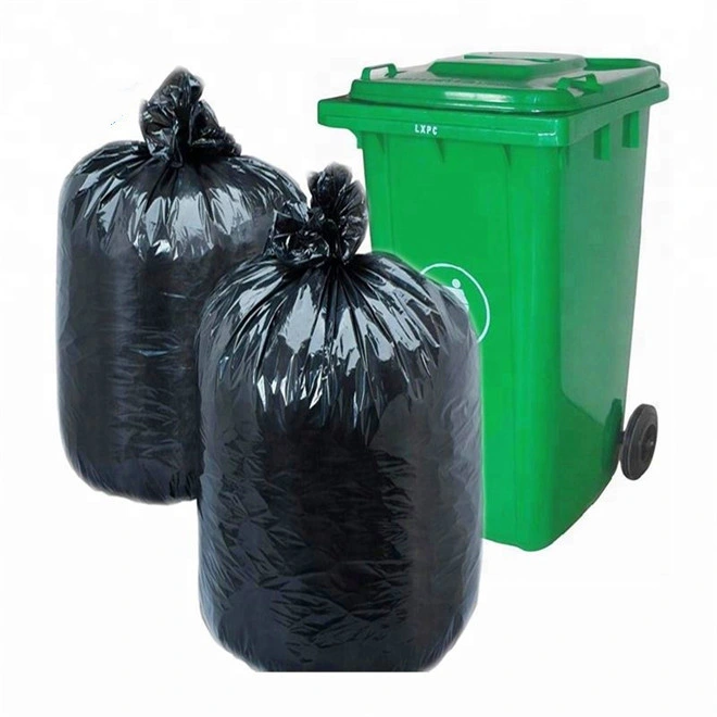 Factory Price Customized Litres Big Size Strong Heavy Duty Black Garbage Bags Star Sealed HDPE LDPE Trash Bag