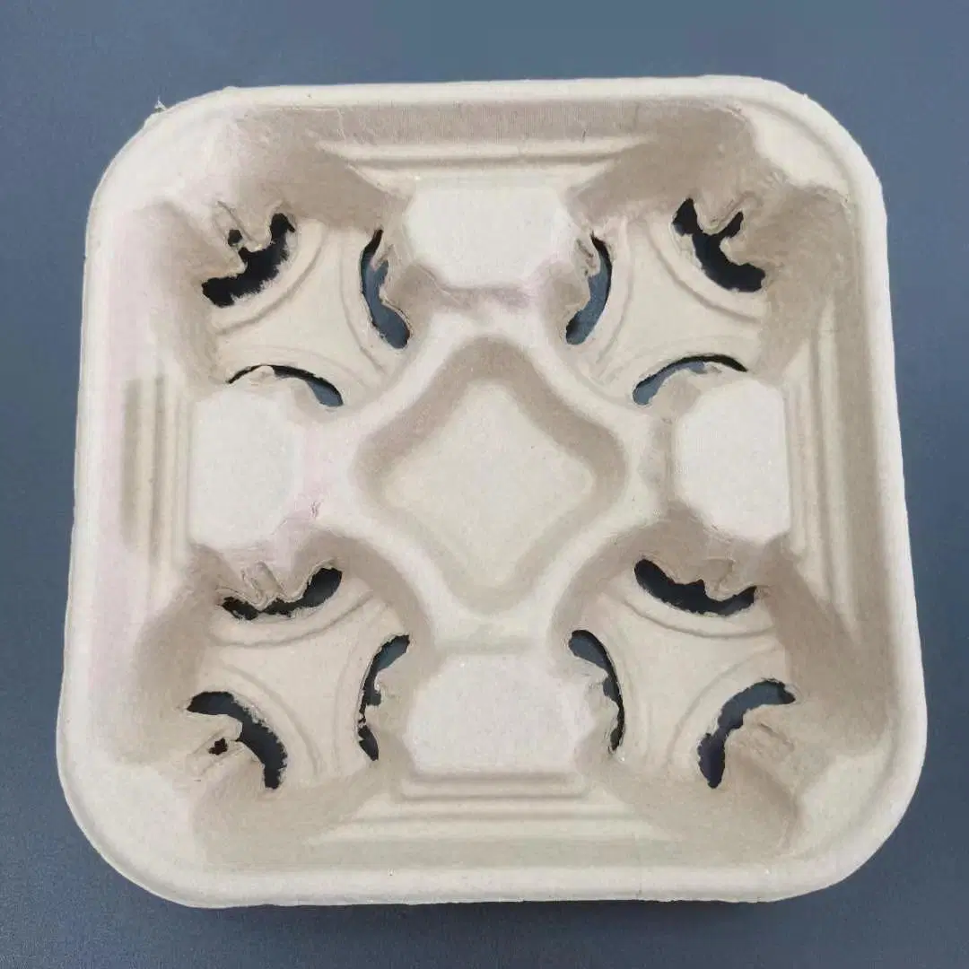 Disposable Eco-Friendly Paper Cup Holder Tray for Hot Cold Paper Plastic Cup