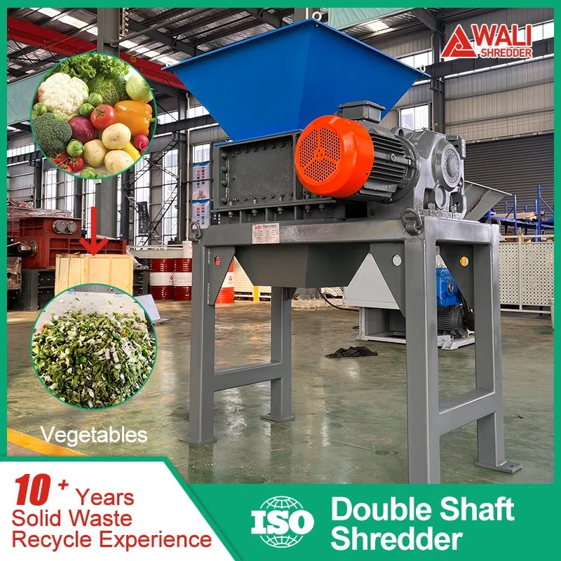 Small Double Shaft Vegetables PCB CDS Shredder Plastic Bottles Medical Waste Recycling