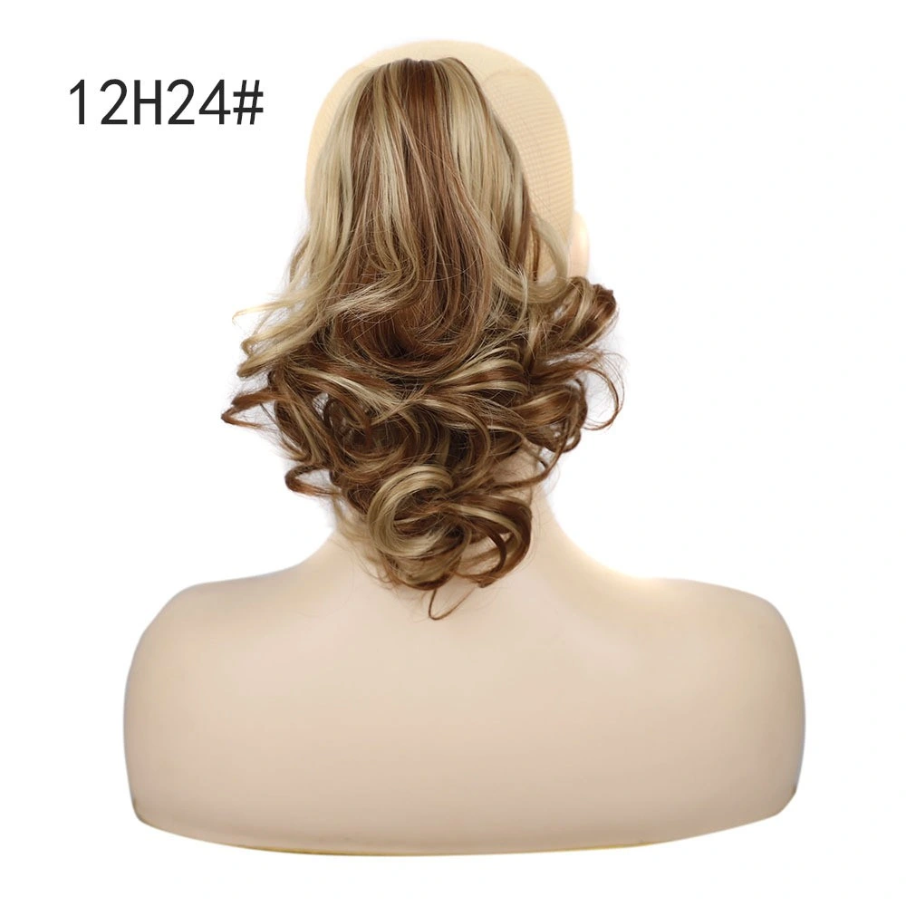 Hitzebeständiges synthetisches Haar 12inch Wavy Claw Clip in / auf Pferdeschwanz Haarverlängerungen