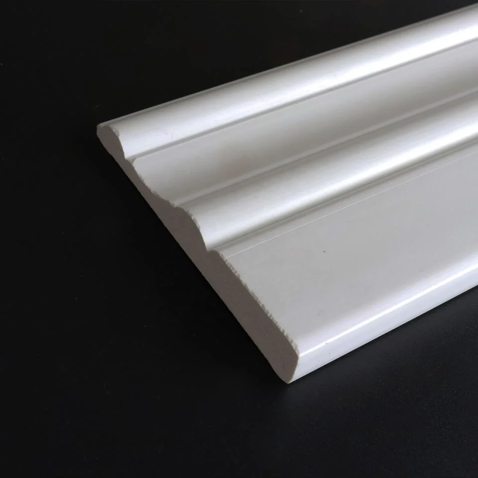 Nsto Plastic Decorative Profile Foramed PVC Door Jamb White Plastic Baseboard Molding