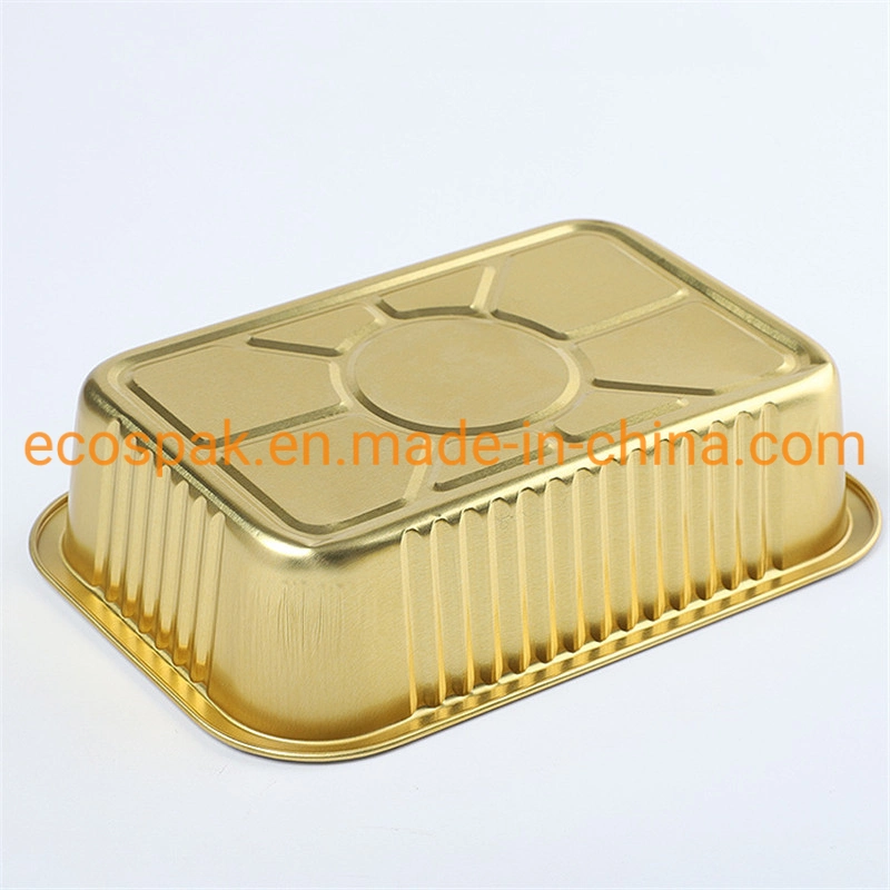 Fast Food Takeaway Box Disposable Tin Foil Box Gold Capacity Can Be Customized Round Small Chafing Dish High-Grade Aluminum Foil